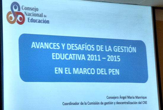 CNE presenta octavo balance del Proyecto Educativo Nacional