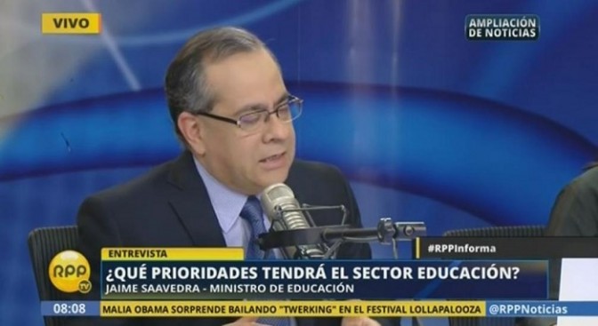 Entrevista: Ministro de Educación Jaime Saavedra