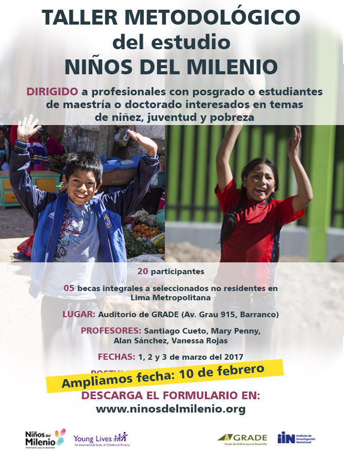 Taller metodológico del estudio Niños del Milenio en Perú (1, 2 y 3 marzo de 2017)