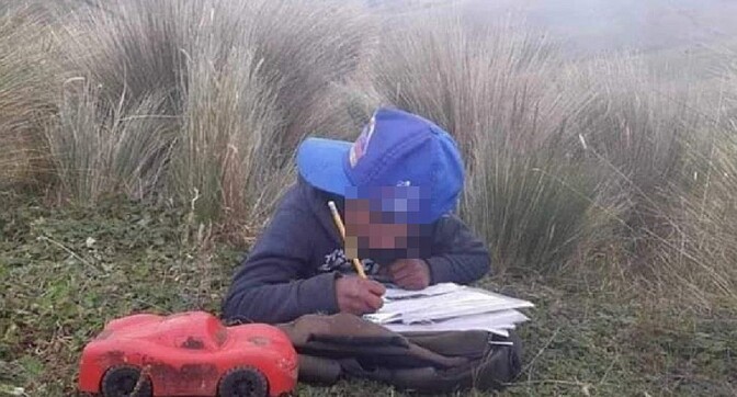 Huancavelica: Escolares suben a los cerros para recibir clases virtuales